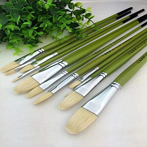 6Pcs Professional Nylon Paint Brushes Set - Short Handle Oil, Acrylic & Watercolor Brushes for Artists - Perfect for Canvas Painting, DIY Crafts & School Art Projects