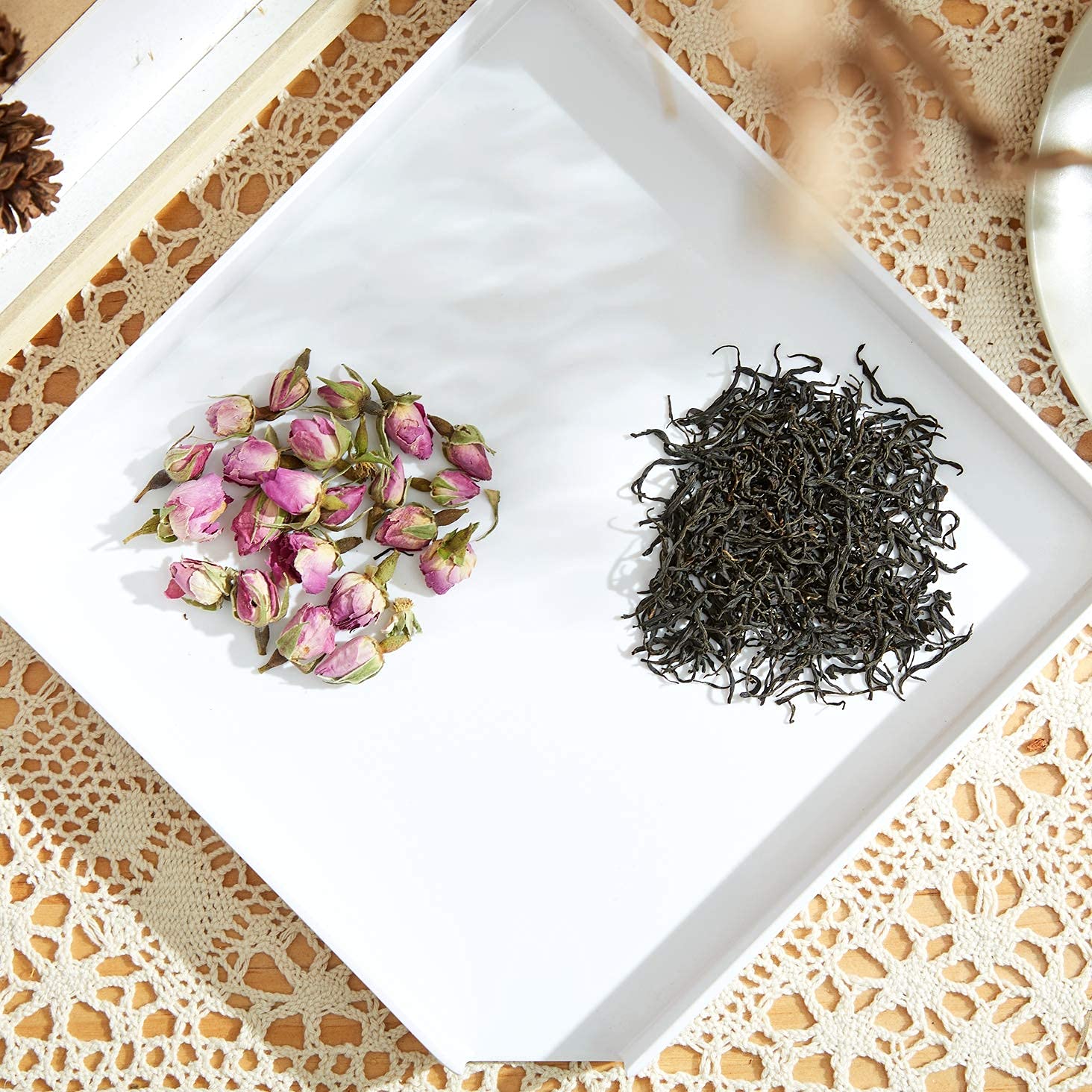Premium Lapsang Souchong Black Tea with Pink Roses - Aromatic Rose Black Tea Blend for Afternoon Tea | Perfect for Relaxation, Gift Giving & Tea Parties