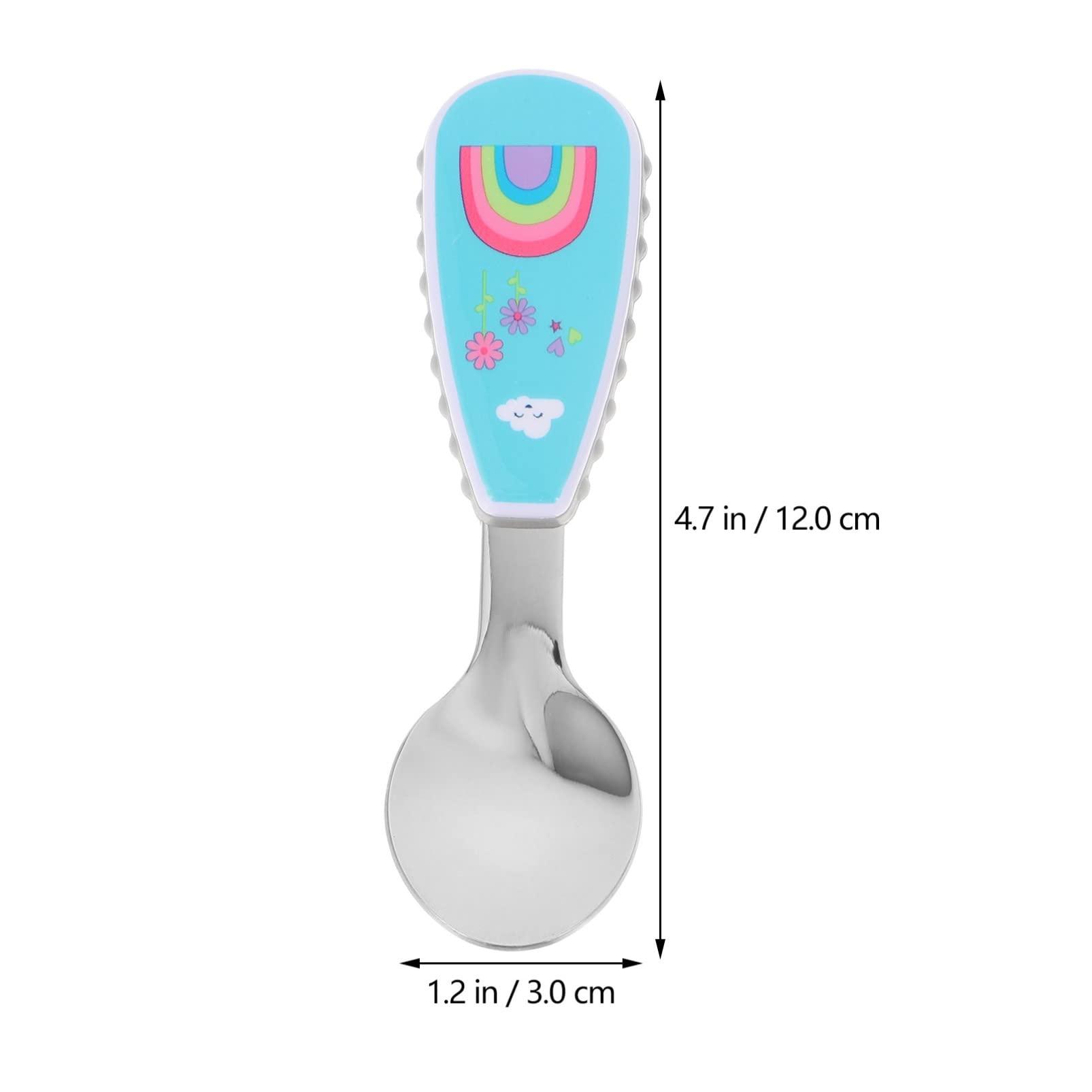 Stainless Steel Baby Feeding Spoon Set - 304 Food-Grade Infant Training Utensils for Toddlers | Lightweight Complementary Food Spoon & Fork for Easy Self-Eating Practice | Perfect for First Solids, Weaning, and Baby-Led Weaning at Home or Travel