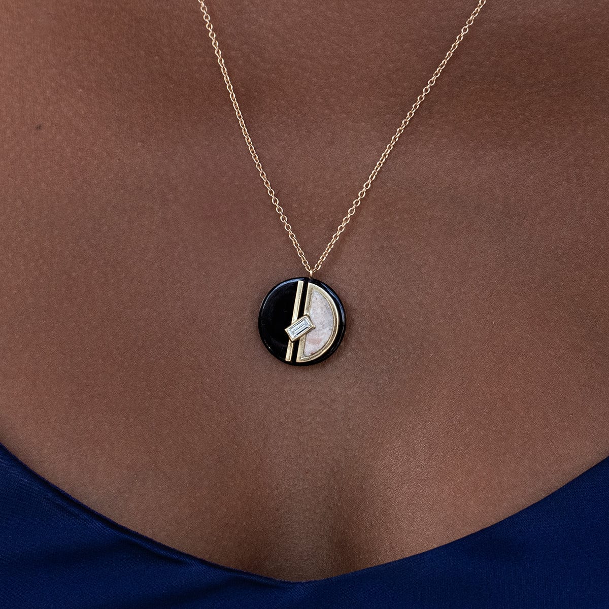 Onyx Mod Necklace - Stylish Black Onyx Pendant for Women & Men | Perfect for Casual Wear, Parties & Gifts