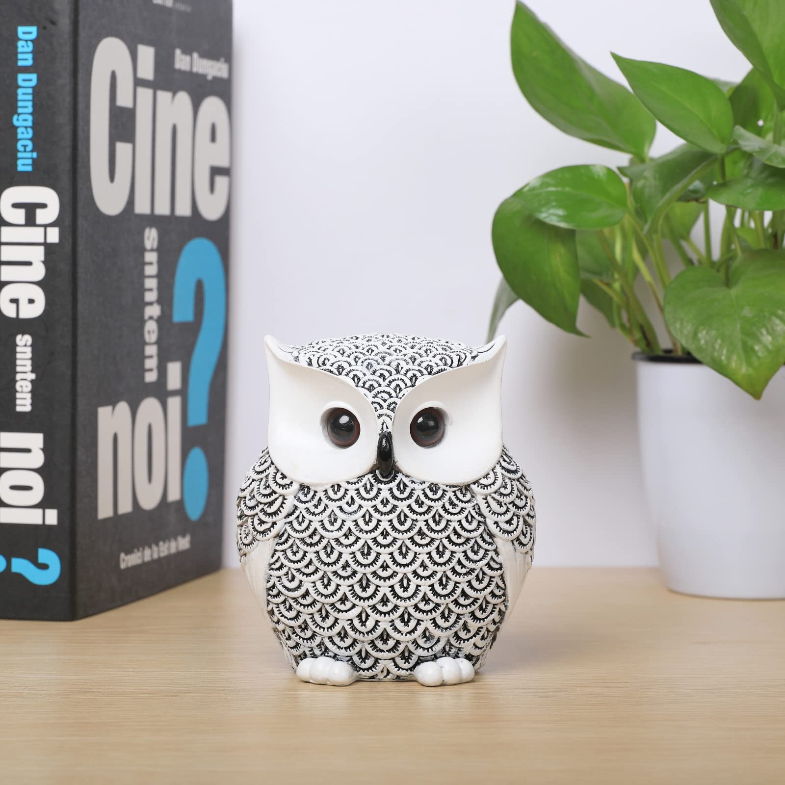 Stylish White Owl Figurines for Home & Office Decor - Small Shelf Accents, Unique Gifts for Owl Lovers - Perfect for Bookshelves, Desks, and Gift Occasions