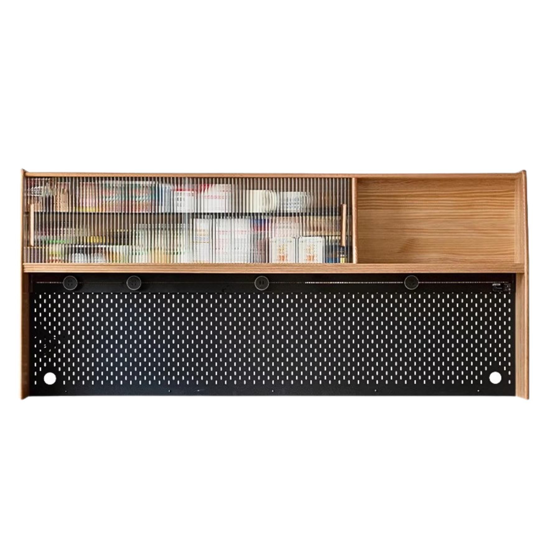 Solid Oak Wood Locker - Multi-Functional Storage Cabinet with Shelves & Drawers - Perfect for Entryway, Bedroom, or Office Organization