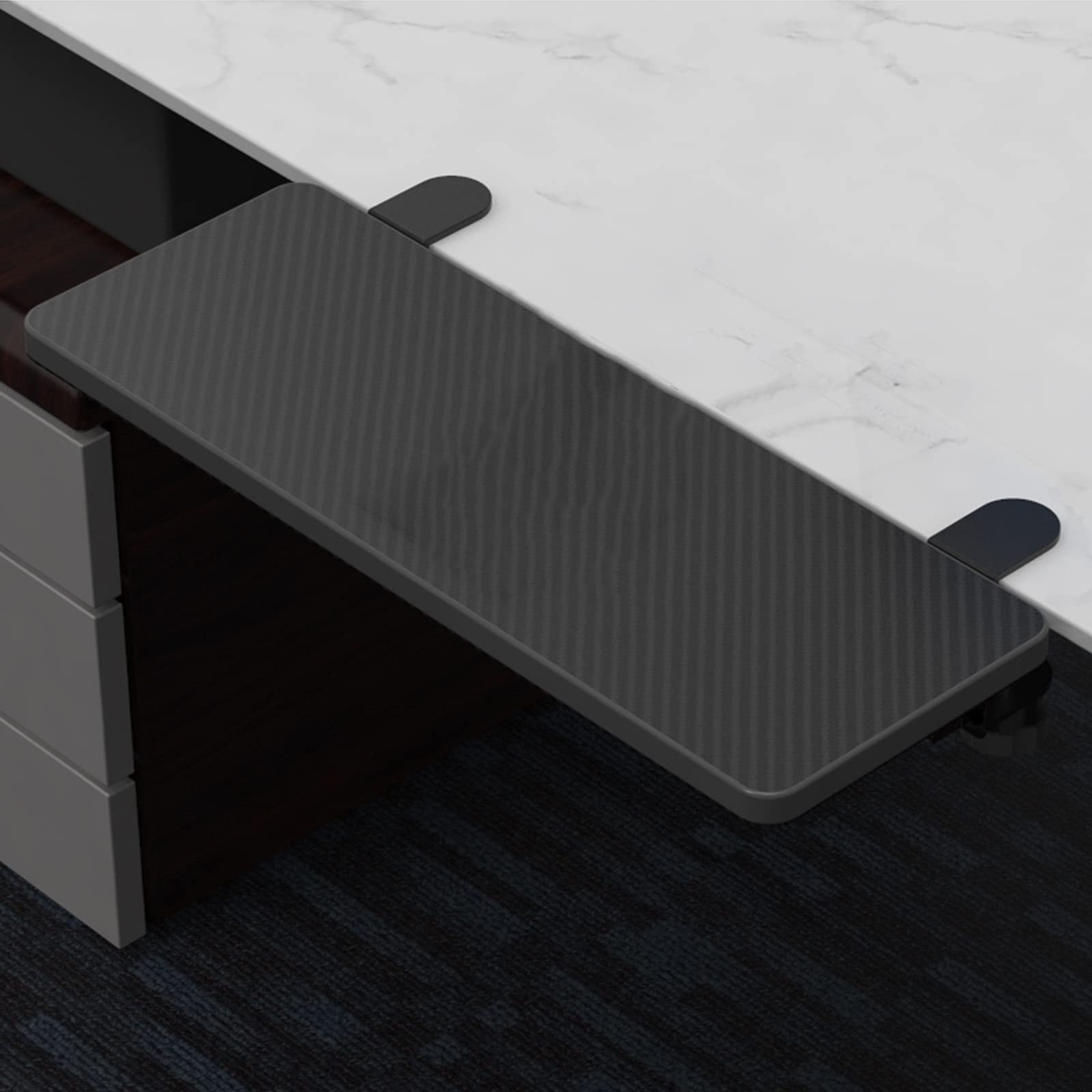 Ergonomic Clamp-On Keyboard Tray - Adjustable Desk Extender with Foldable Armrest Shelf | Computer Wrist Support & Elbow Rest | Perfect for Home Office, Gaming Setup & Workspace Ergonomics