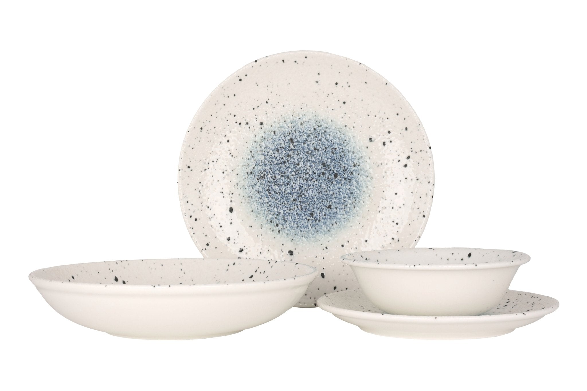 24-Piece Splash Dinnerware Set - Elegant Porcelain Plates, Bowls & Mugs for Everyday Dining, Dinner Parties & Family Gatherings