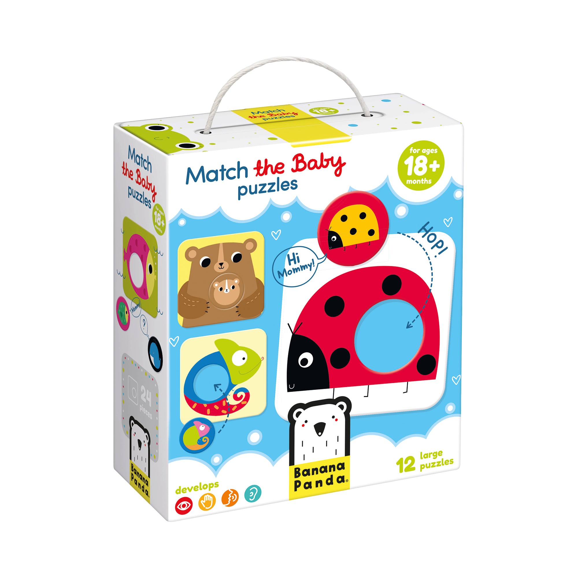Banana Panda Match The Baby Puzzle Set – Educational Toddler Learning Toy for Early Childhood Development | Perfect for Home, Classroom & Travel Activities