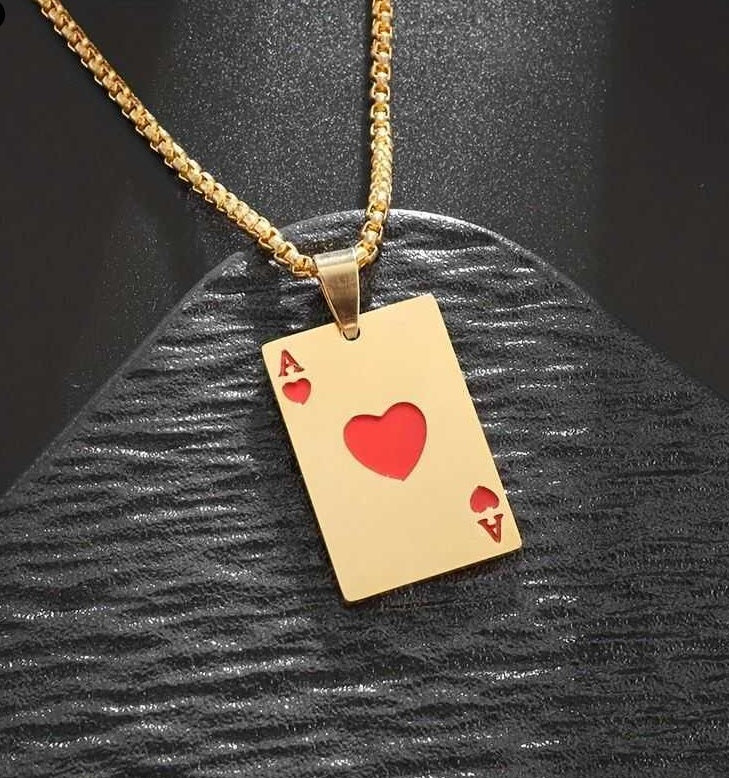 Stylish Poker Pendant Necklace for Men & Women - Perfect for Casino Night, Poker Parties & Gift Giving