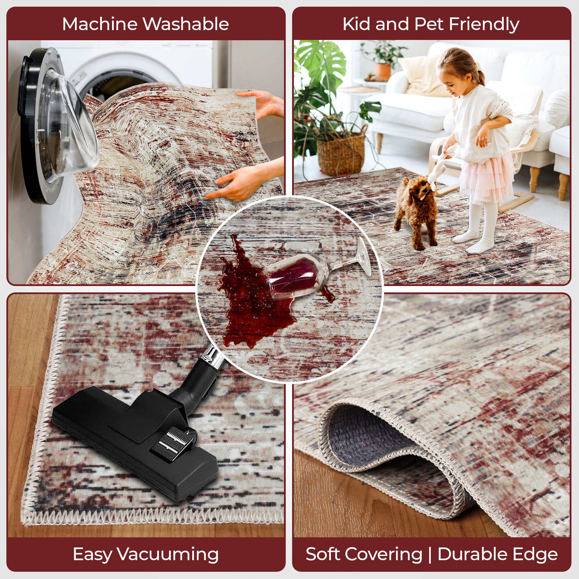 Canary Medallion Machine Washable Indoor Area Rug or Runner - Soft Non-Slip Living Room Carpet for Bedroom, Hallway & Entryway Decor