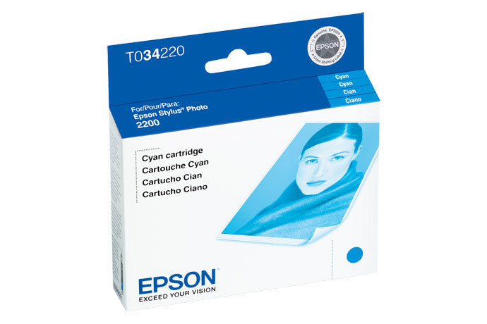Epson T034220 2200 Photo Cyan Ink Cartridge - High-Quality Replacement for Photo Printing | Perfect for Epson Printers, Photo Projects & Creative Designs
