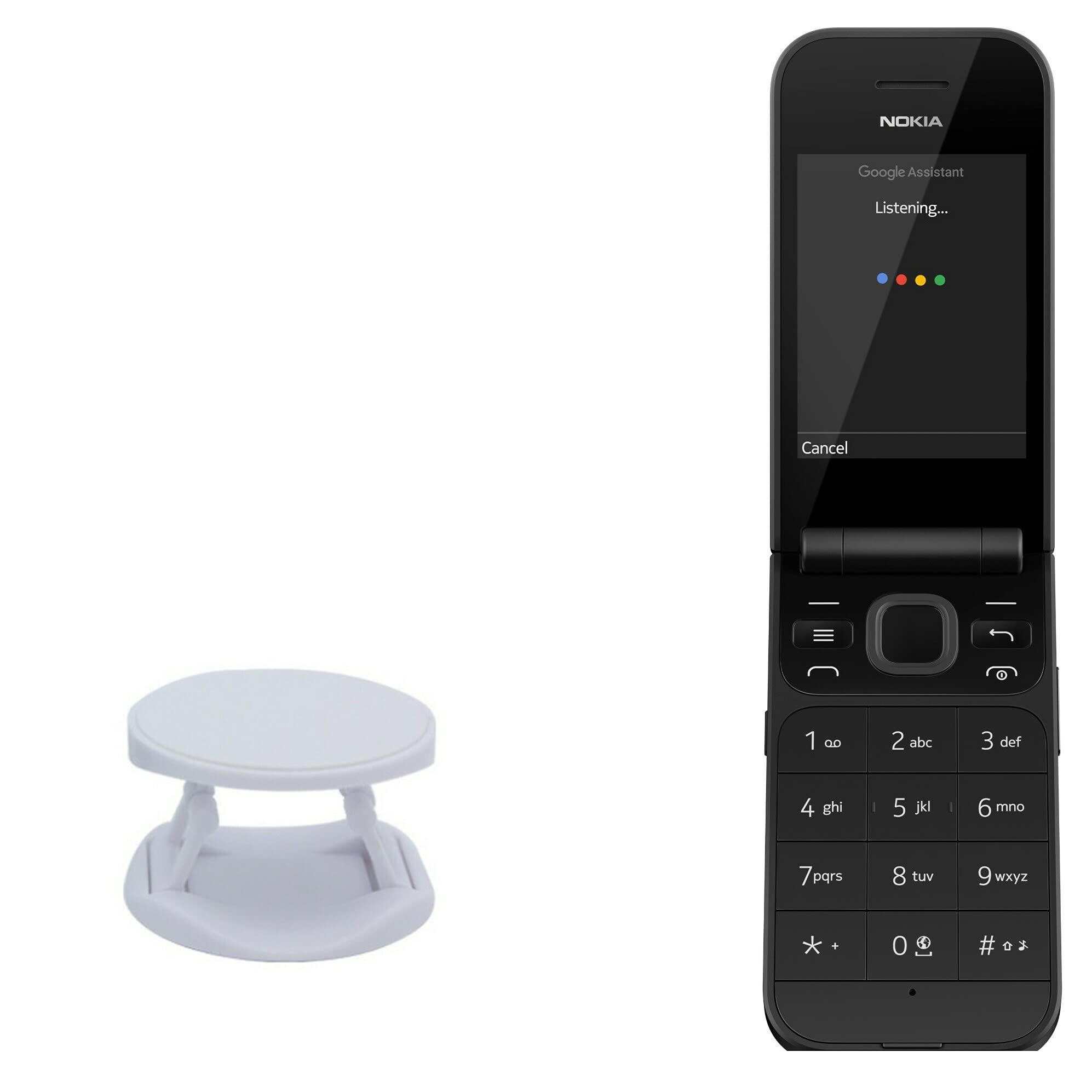 BoxWave SnapGrip Phone Grip & Tilt Stand for Nokia 2720 Flip - Winter White | Secure Anti-Slip Holder, Hands-Free Viewing | Perfect for Work, Travel & Video Calls