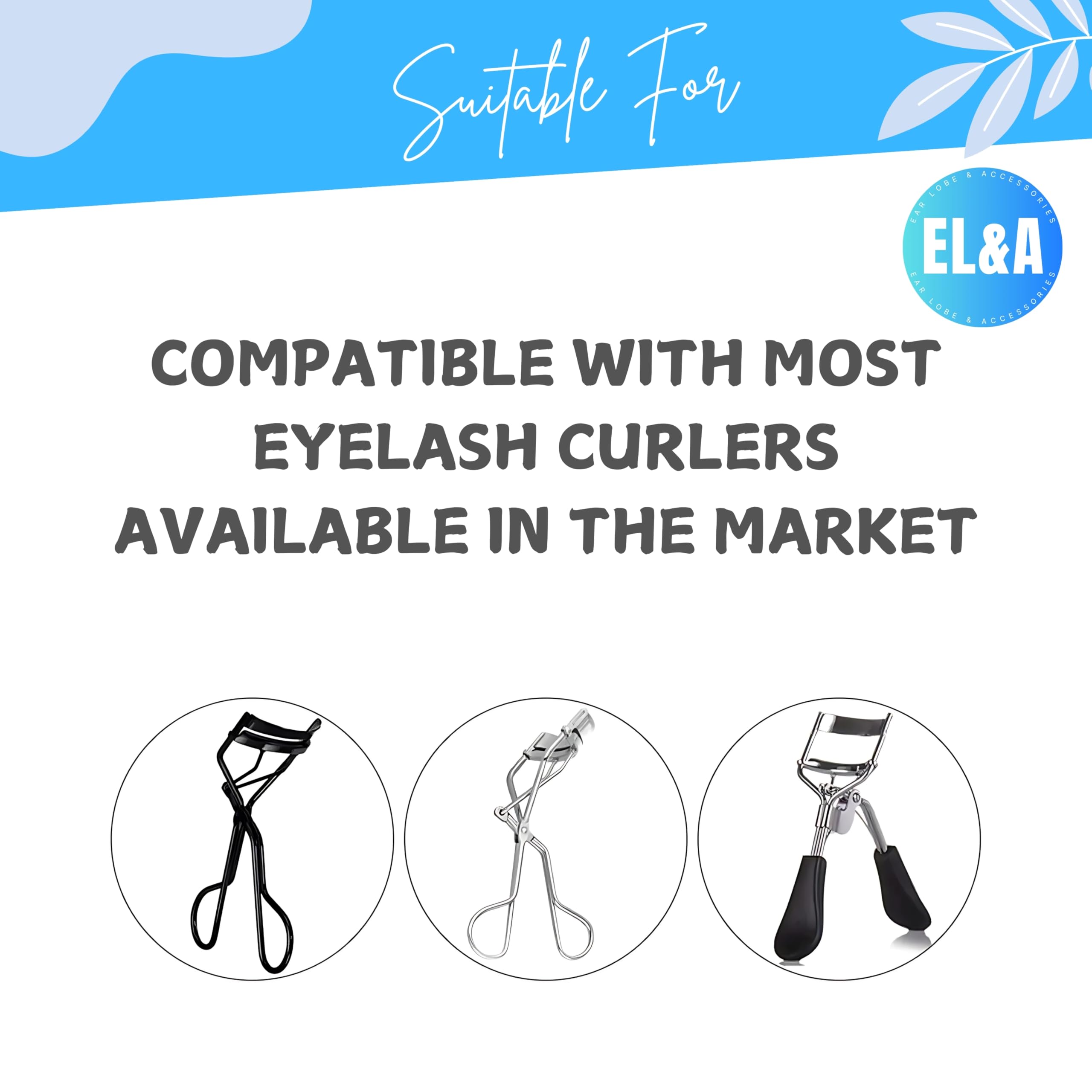 Eyelash Curler Replacement Pads - Soft Rubber Pads for Most Eyelash Curlers - 2 Pack - Perfect for Home & Professional Makeup Kits