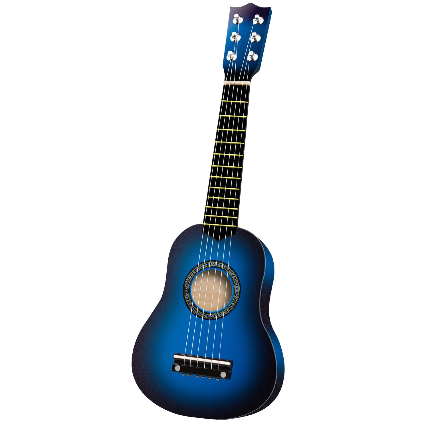 **21 Inch Wooden Acoustic Guitar for Kids - 6 String Beginner Ukulele Toy for Toddlers Ages 3-7 - Musical Learning Instrument Gift for Boys & Girls (Blue) - Perfect for Birthday, Christmas & Music Practice**