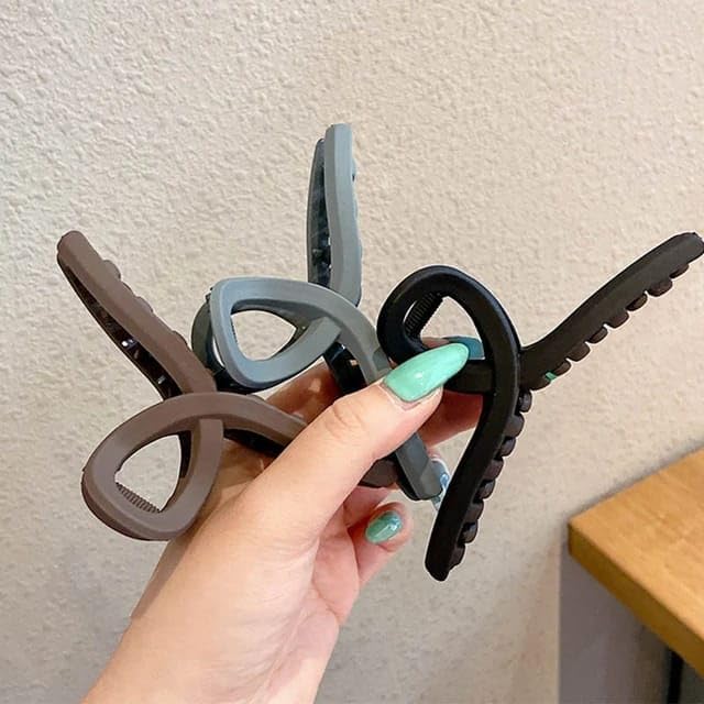 Matte Hair Claw Clips for Women & Girls - 4PCS Non-Slip Barrettes with Tight Grip (3+1 Free) - Perfect for Ponytails, Buns & Everyday Hairstyles