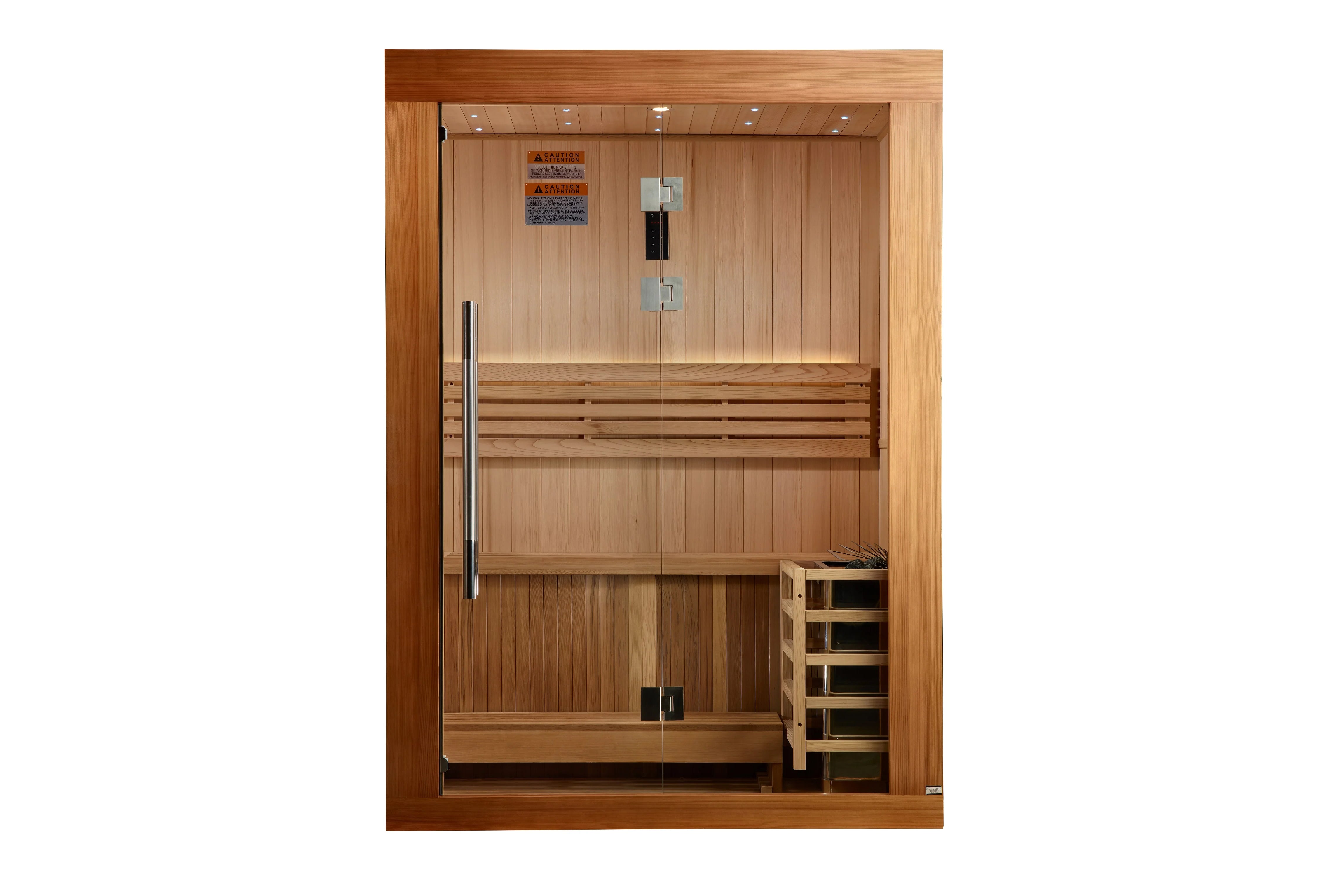 Golden Designs Sundsvall Edition 2-Person Indoor Outdoor Traditional Sauna - Premium Wooden Home Spa for Relaxation & Detox (2025 Model) - Perfect for Home, Backyard, Gym or Cabin Use