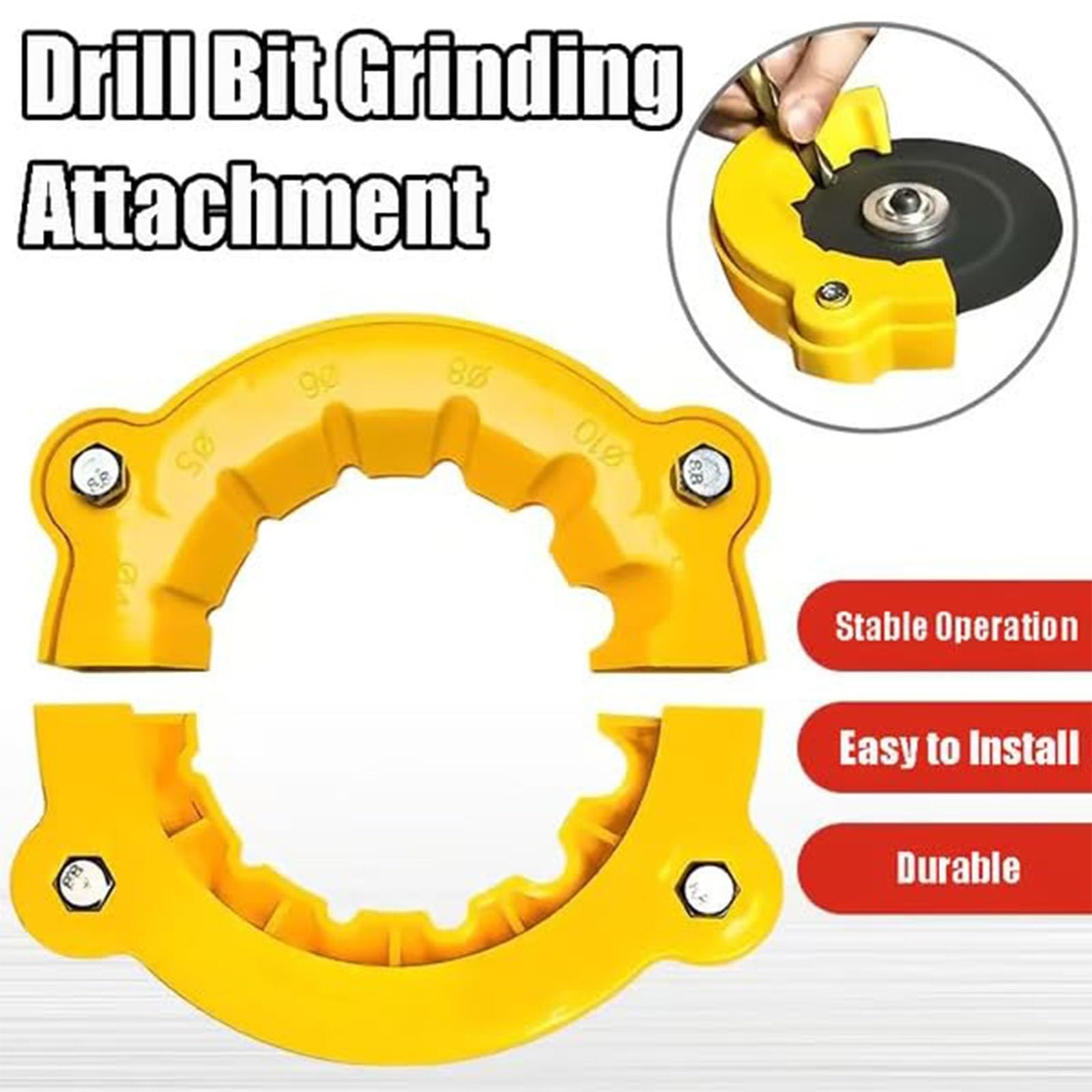 Angle Grinder Drill Bit Sharpener Attachment - Portable Multi-Size Bit Sharpening Tool for Grinding & Polishing Old Drill Bits (2Pcs) - Perfect for Metalworking, Woodworking & DIY Projects
