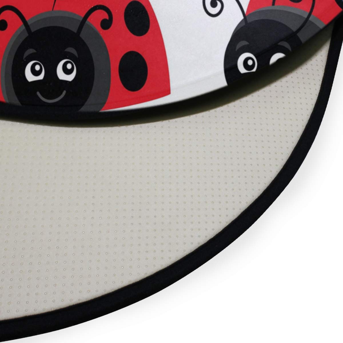 ALAZA Cartoon Ladybug Sunflower Round Area Rug - 3' Diameter (92 cm) Non-Slip Soft Floor Mat for Living Room, Bedroom, Nursery | Kids Playroom Decor, Cozy Home Accent