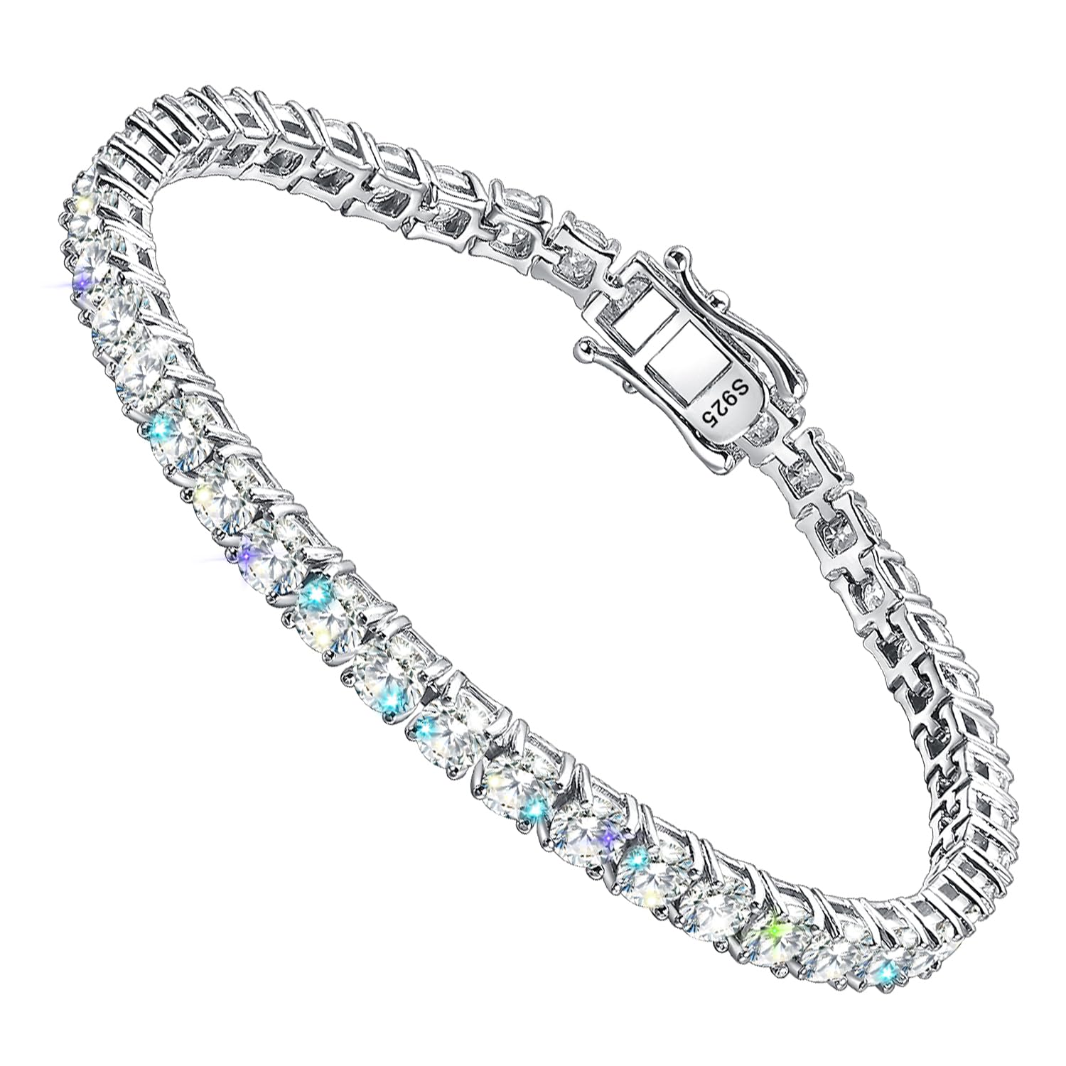 2-6.5mm Moissanite Tennis Bracelet for Women & Men - Durable Cubic Zirconia Bracelet Jewelry Gift for Anniversary, Wedding, Birthday - Perfect for Daily Wear & Special Occasions
