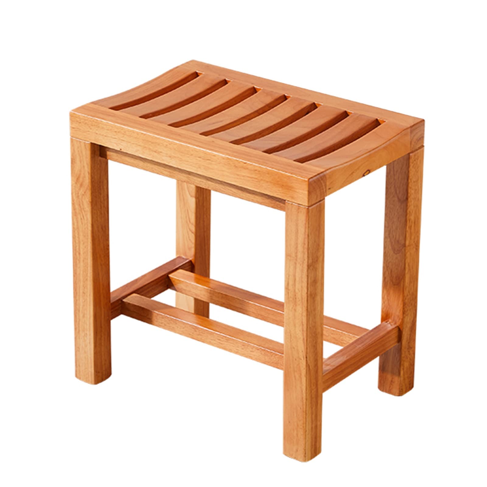 Wooden Shower Bench with Storage Shelf - Spa Stool, Bathroom Foot Rest & Stylish Seat for Shower, Bathtub - Perfect for Relaxation, Elderly Safety & Small Space Organization