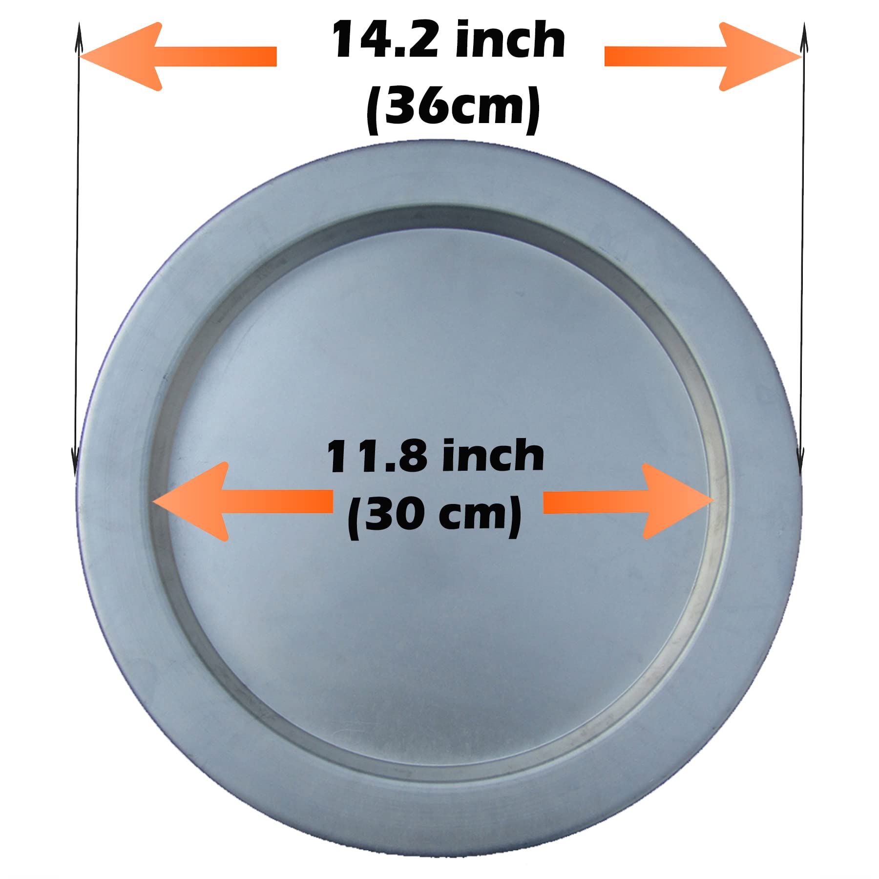 Kunefe Plate Set of 2 - Large Silver Aluminum Kunafa/Knafeh Pans for 4-8 Servings | Perfect for Baking & Serving Turkish Desserts Like Kataifi, Kadaifi & Phyllo Dough | Ideal for Home Cooking, Restaurants & Special Occasions