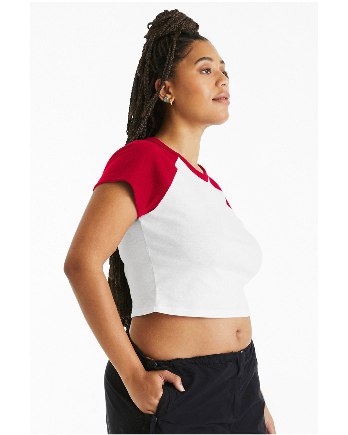 Bella + Canvas 1201 Women's Micro Ribbed Raglan Baby Tee - Soft Comfort Fit Short Sleeve Shirt for Casual Wear, Maternity, and Layering