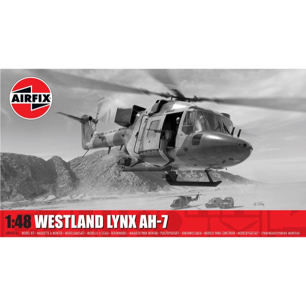 Airfix 09101A Westland Lynx AH7 Helicopter Model Kit - 1:72 Scale Military Aircraft for Collectors & Hobbyists - Perfect for Display, Gifts & Model Building Projects