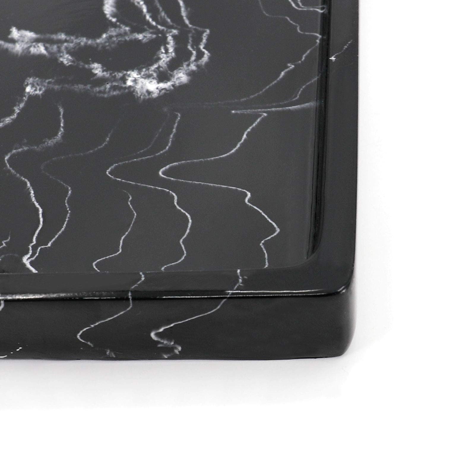Jolitac Marble Bathroom Tray - Elegant Perfume & Jewelry Organizer with Key Holder, Perfect for Vanity, Dresser, and Countertop Decor | Stylish Display for Tissues, Candles, Soap & Towels in Bathroom, Bedroom or Living Room