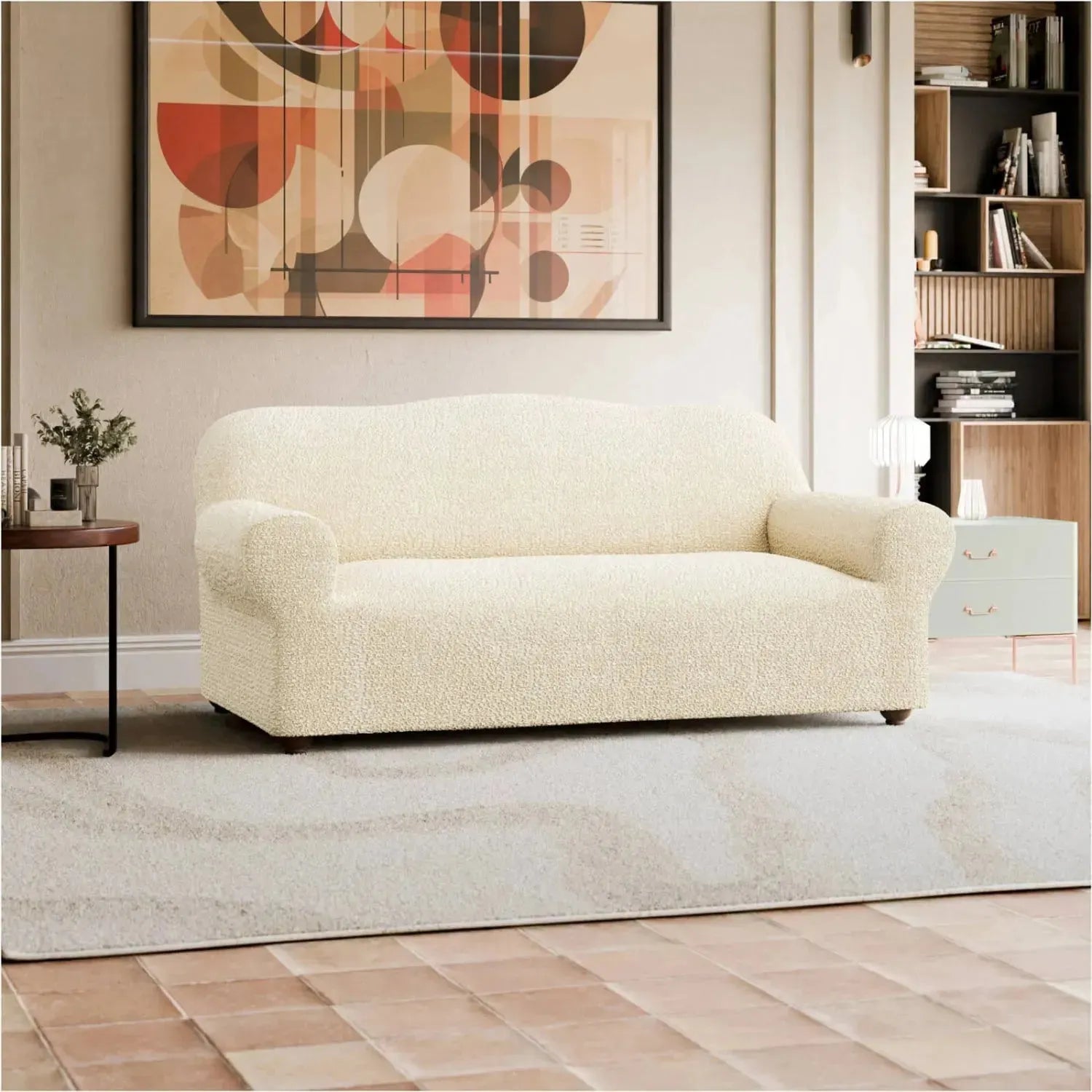 3-Seater Sofa Slipcover - Mille Righe Collection | Stretchable Furniture Protector for Living Room, Bedroom & Office | Easy Washable Couch Cover for Pets & Kids