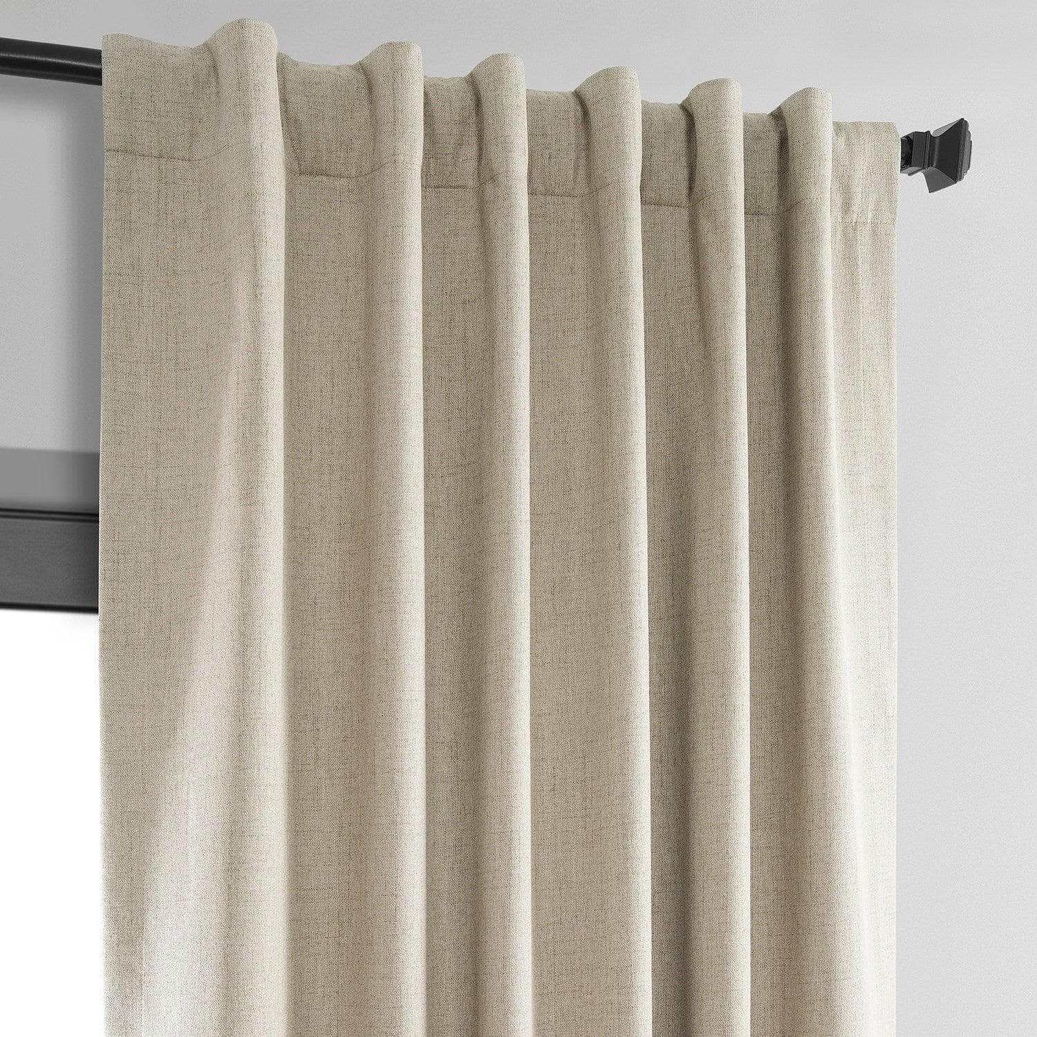 Light Tan Thermal Insulated Blackout Curtains - Linen Weave Textured Window Drapes for Bedroom & Living Room - Energy Saving & Noise Reducing Home Decor