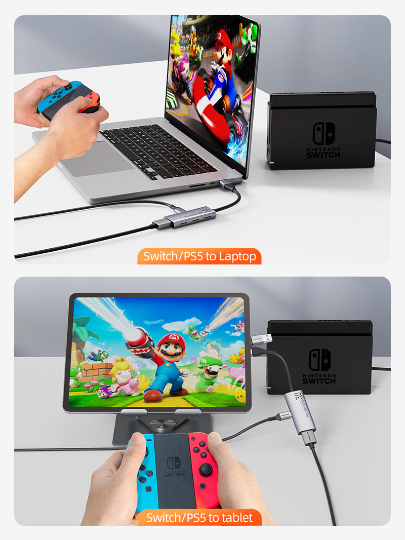 4K HDMI to USB 3.0 Video Capture Card with 100W PD Charging for PS4, Xbox, PC Live Streaming & Game Recording - Perfect for Twitch, YouTube Gaming & Video Conferencing