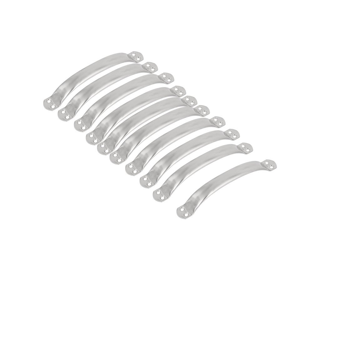 Stainless Steel Cabinet Pull Handles - 10 Pack Silver Arch Style Drawer Handles 182x25x27mm for Kitchen Cabinets, Closet Doors & Furniture Hardware (Modern Home Decor Upgrade)