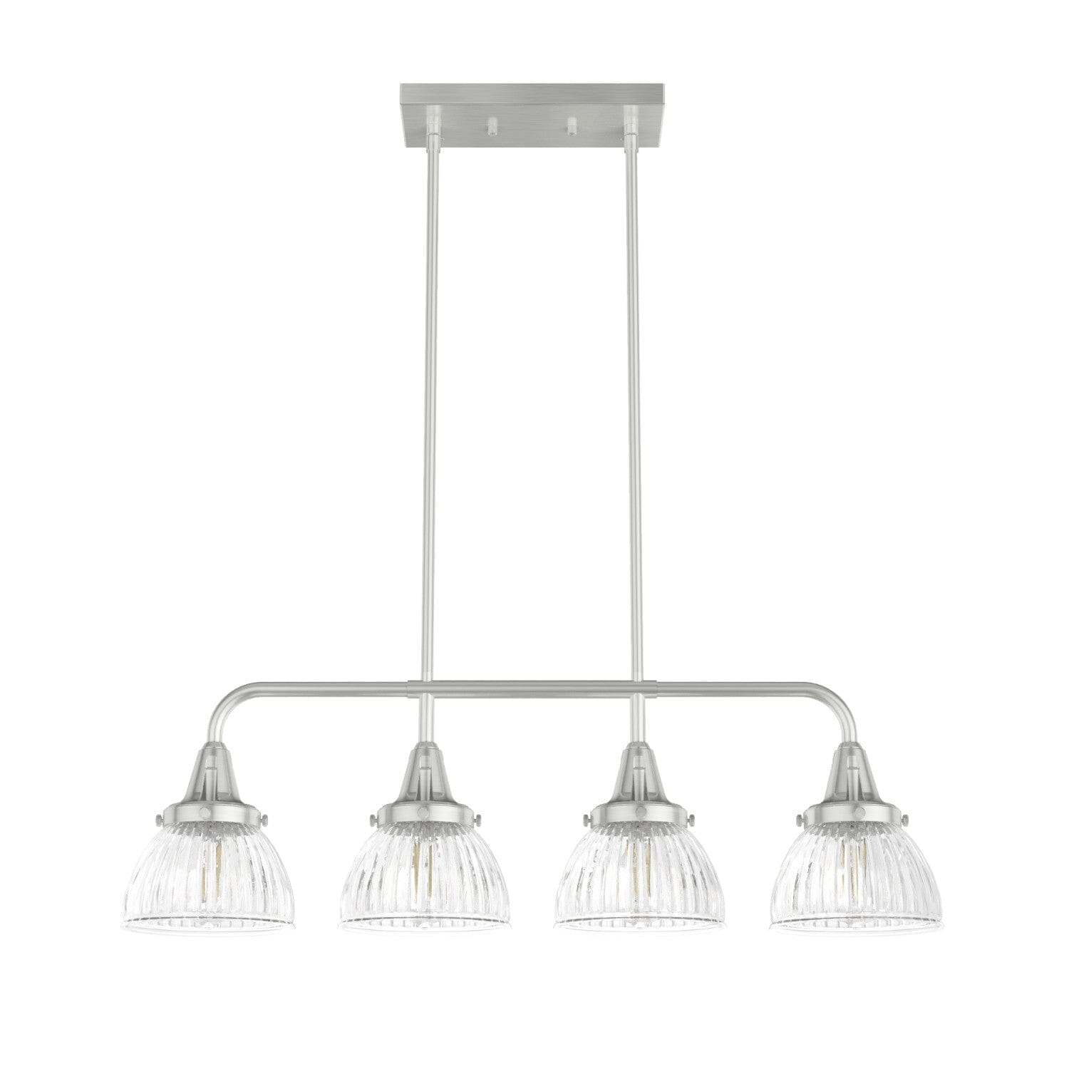 Cypress Grove 4-Light Modern Linear Chandelier - Sleek Black Finish for Dining Room, Kitchen Island & Contemporary Living Spaces