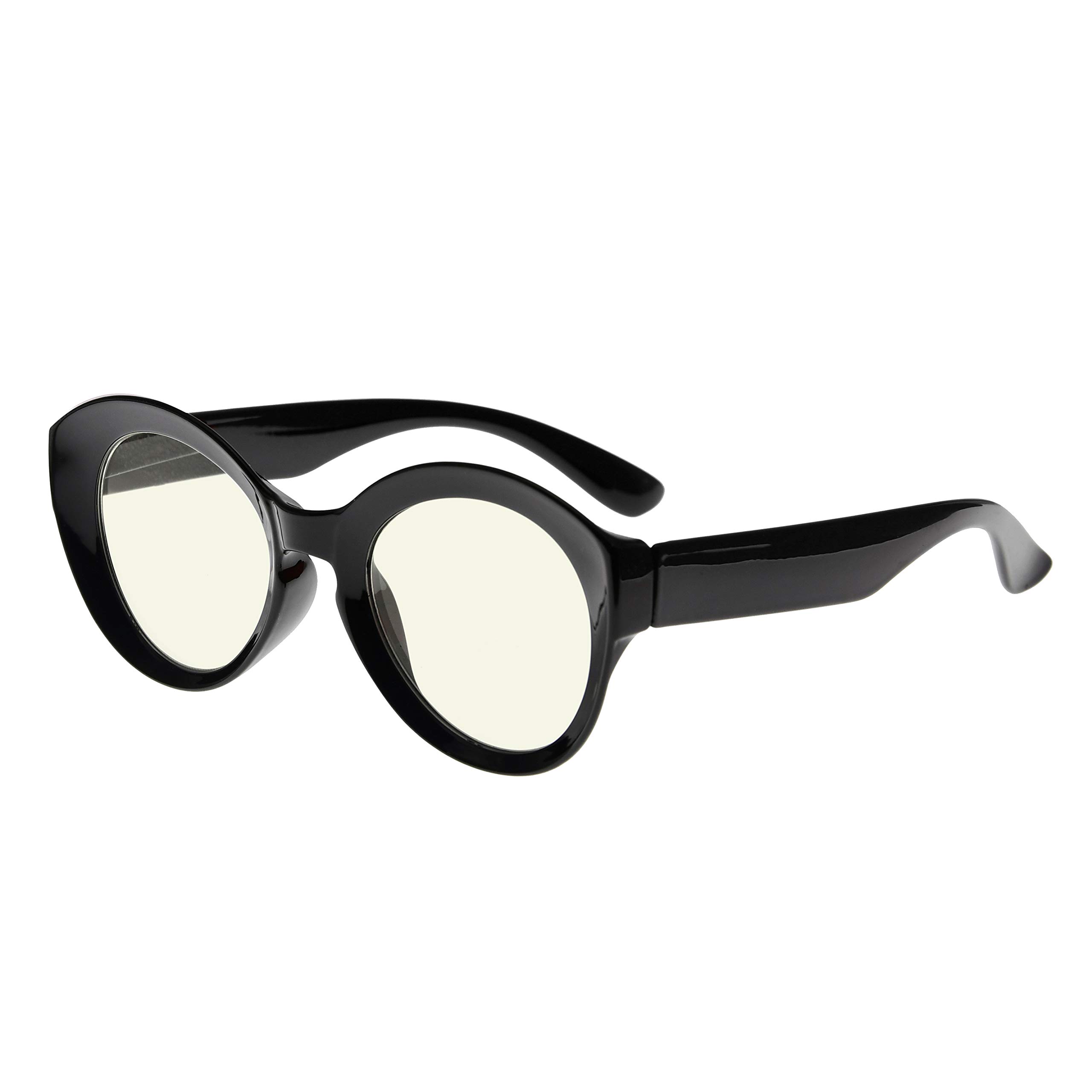 Blue Light Blocking Reading Glasses for Women - UV420 Protection, Oversized Round Computer Glasses with Anti-Glare Filter - Perfect for Office Work, Screen Time & Digital Eye Strain Relief