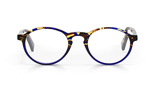 Eyebobs Board Stiff Wide Premium Unisex Reading Glasses for Men & Women | Round Frame Readers for Wide Faces | Perfect for Office, Reading & Computer Work
