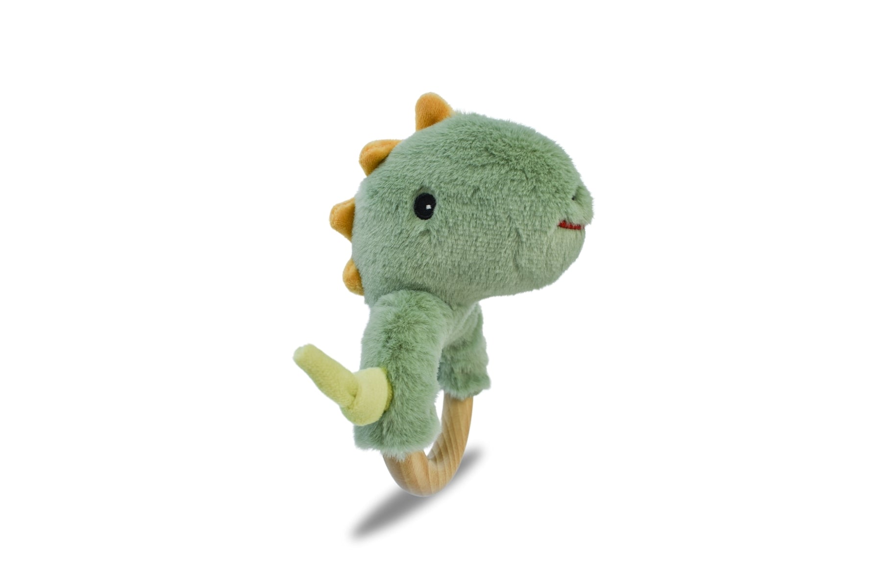 Snuggle Buddy Minty Dinosaur Wooden Ring Rattle - Baby Teething Toy & Sensory Learning Gift for Newborns & Toddlers - Perfect for Playtime, Nursery Decor & Baby Shower Presents