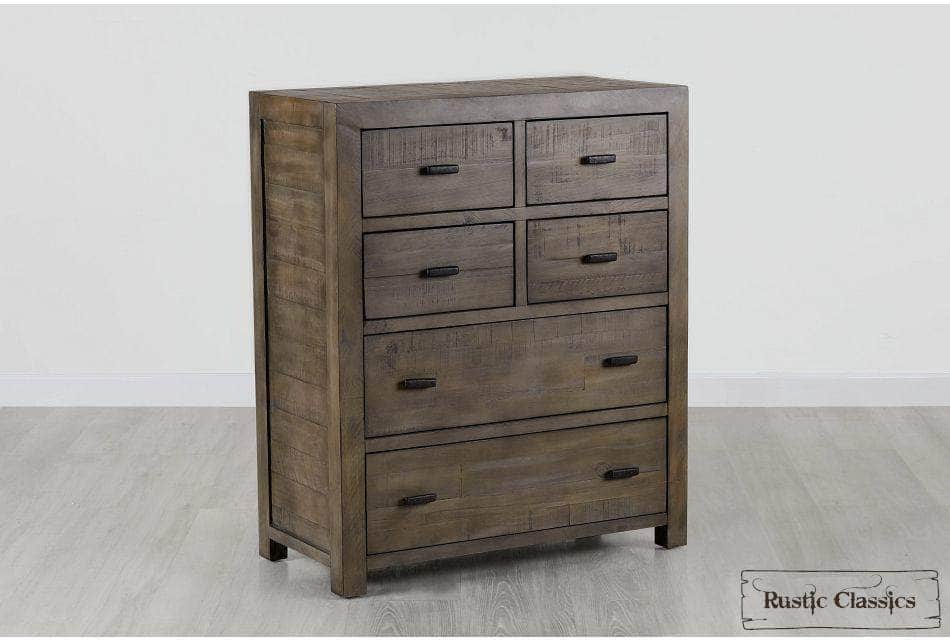 Whistler Reclaimed Wood 6-Drawer Dresser in Grey - Rustic Bedroom Storage Solution for Master Bedroom or Guest Room
