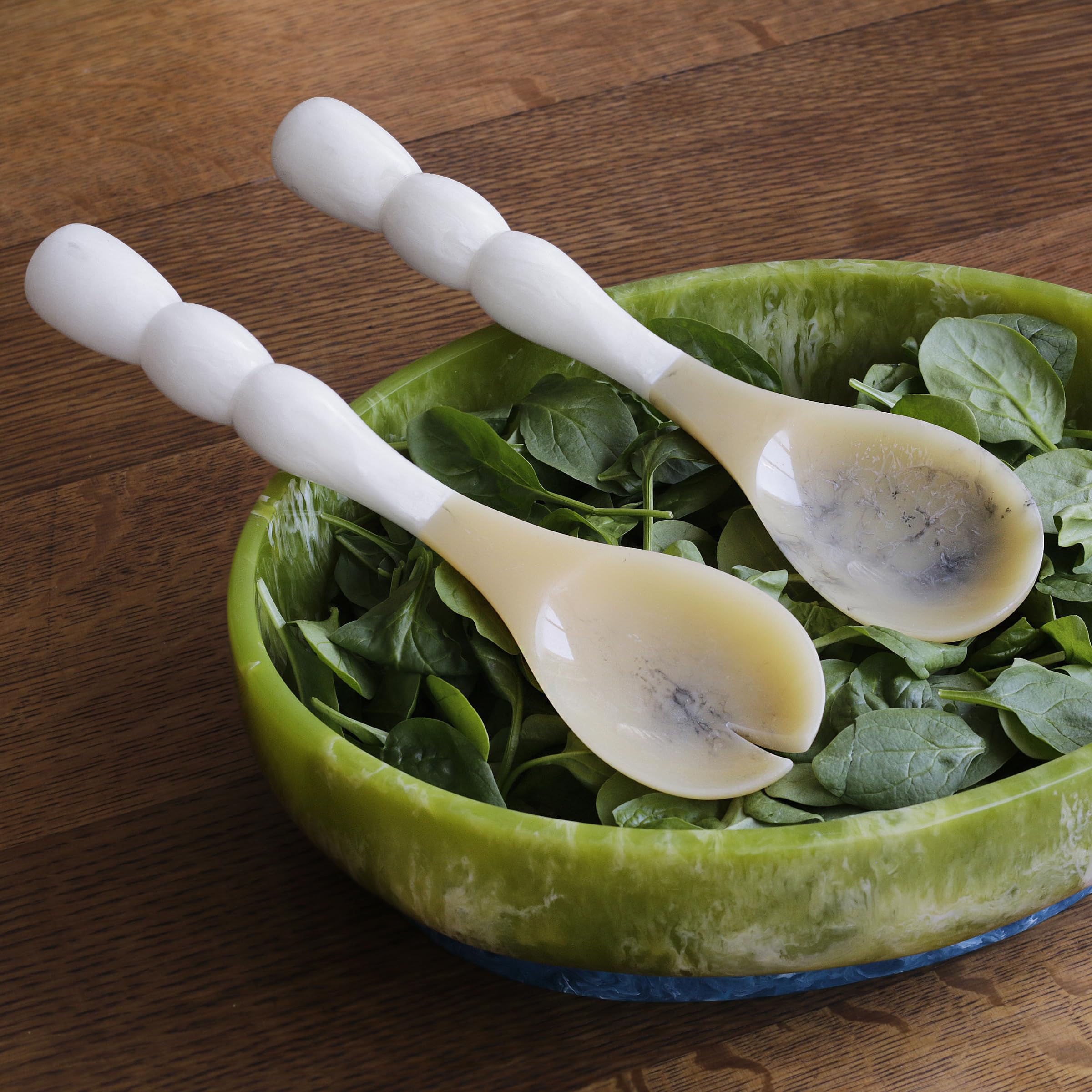 Premium Resin Rio Bubble Salad Servers Set - Durable & Stylish Serving Utensils for Salads, Pasta, Fruits - Perfect for Parties, BBQs, and Family Gatherings