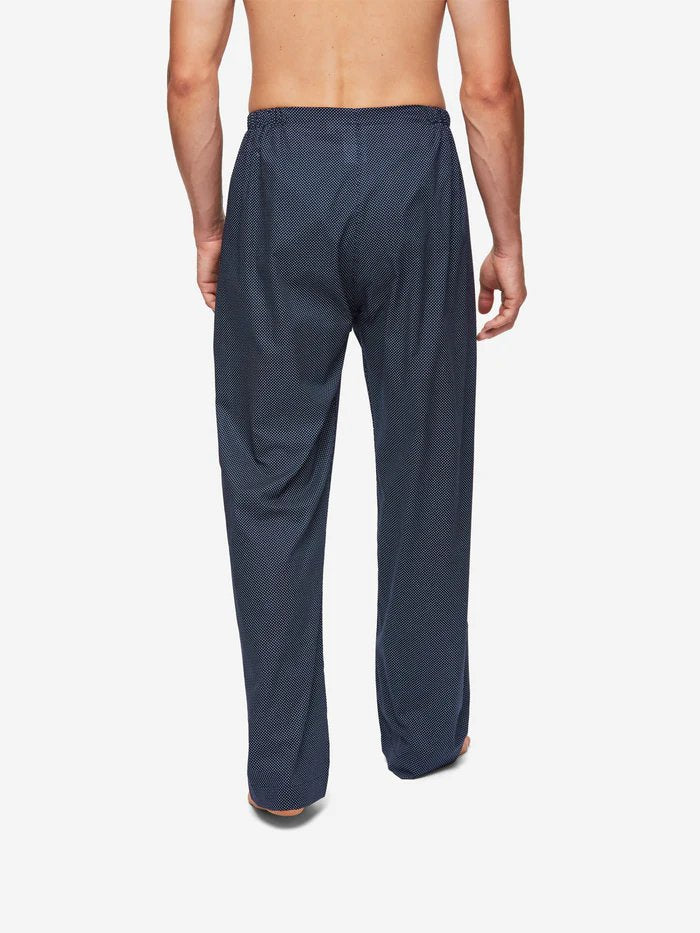 DEREK ROSE Plaza 21 Cotton Batire Pajama Set for Women - Soft & Breathable Sleepwear - Navy Blue - Perfect for Lounging, Sleeping & Relaxing at Home