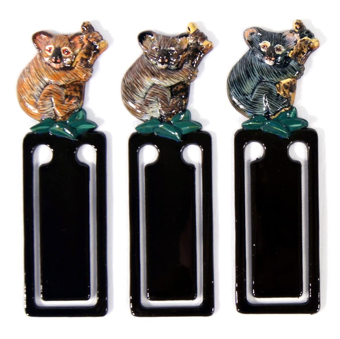 Hand Painted Koala Bear Bookmark Set - 3 Unique Wooden Animal Bookmarks for Book Lovers, Perfect Gift for Readers & Collectors - Ideal for Novels, Journals, and Gifts