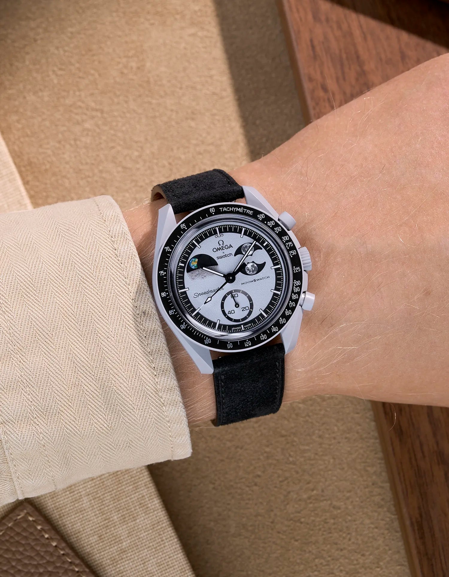Omega X Swatch Mission to Earth Genuine Leather Replacement Watch Straps - Premium Quality Adjustable Bands for MoonSwatch Watches - Perfect for Casual Wear, Dress Occasions & Watch Collectors