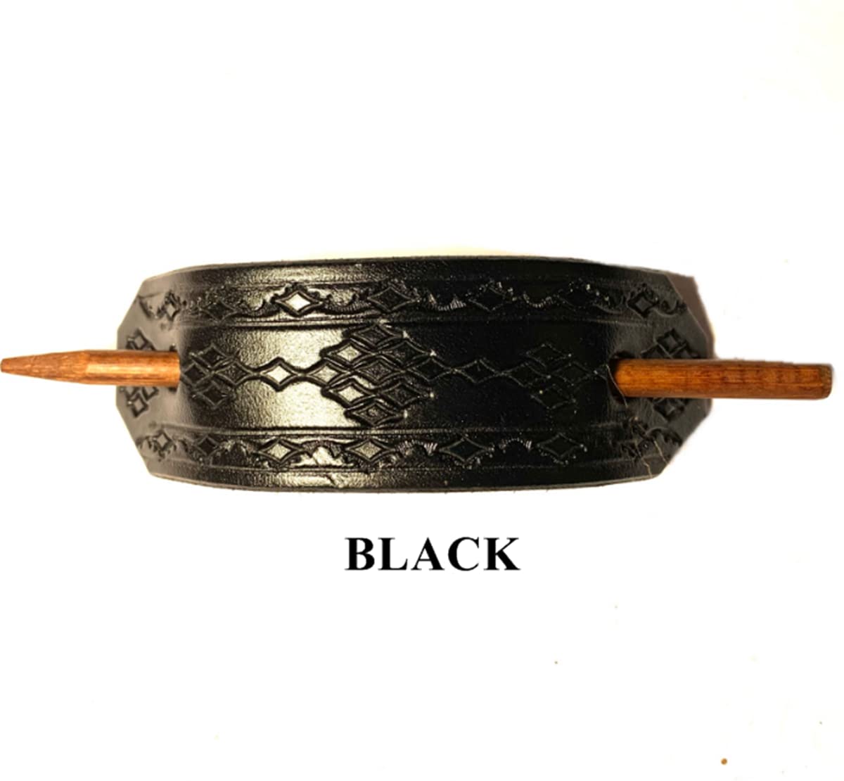 Handmade Leather Hair Clip Barrette - Genuine Leather Ponytail Holder with Stick - Handcrafted Hair Accessories for Women (4 Colors) - Perfect for Office, Weddings & Everyday Styling - BT2008