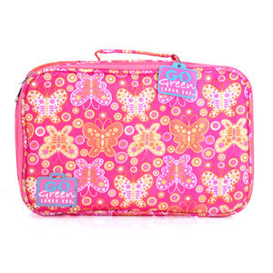 Eco-Friendly Reusable Lunch Box with Butterfly Design - Pink Insulated Food Container for School, Work & Picnics