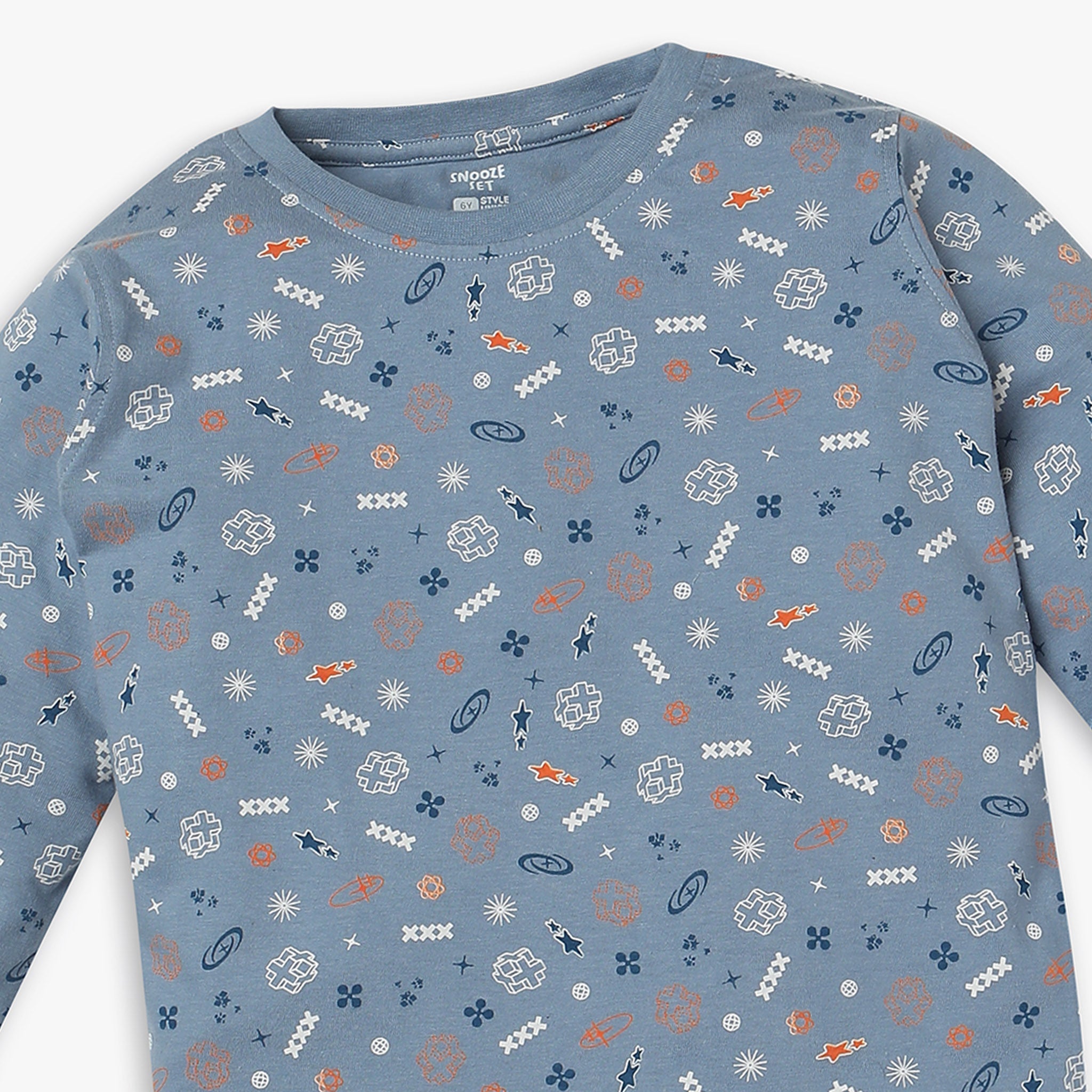 Boys' Printed T-Shirt & Track Pants Sleepwear Set - Regular Fit Cotton Pajamas for Kids | Perfect for Bedtime, Lounging & Sleepovers