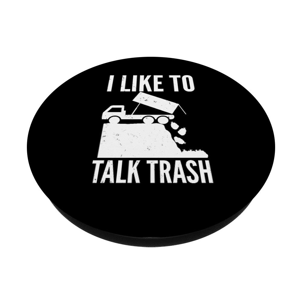 Funny Garbage Truck & Sanitation Worker PopSockets Swappable PopGrip - I Like To Talk Trash Design | Perfect for Waste Management Workers, Truck Enthusiasts & Humor Lovers