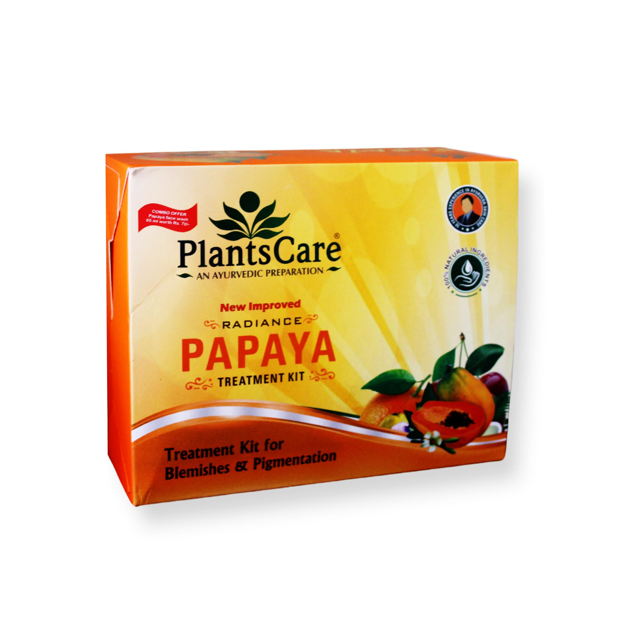 Best Plants CareRadiance Papaya Treatment Kit 165g+65ml for Hair Repair & Nourishment - Perfect for Damaged, Dry & Frizzy Hair at Home Salon
