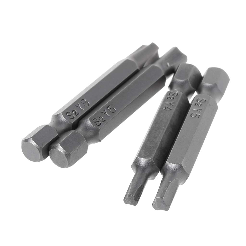 Magnetic Y Shaped Screwdriver Bits Set (4pcs) - Y4 Y5 Y6 Y8 Triangle Head Hex Shank for Bicycle Repair & Maintenance | Durable Tool Kit for Bike Tune-Ups, Home DIY Projects & Professional Mechanics