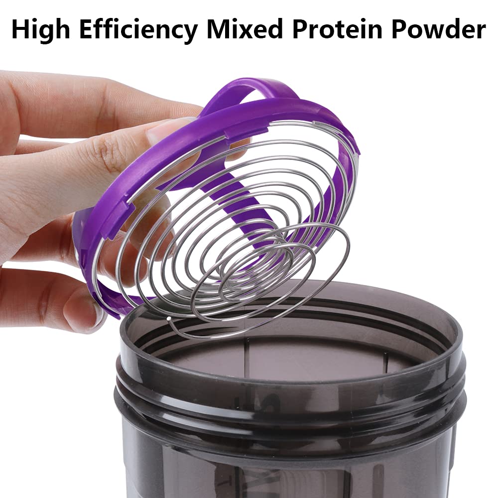 Premium 16oz Leak-Proof Protein Shaker Bottle with 3-Layer Twist-Off Lid & Supplement Storage | BPA-Free Gym Water Bottle for Protein Powder, Pre-Workout & Meal Replacement | Ideal for Fitness, Bodybuilding & Post-Workout Recovery