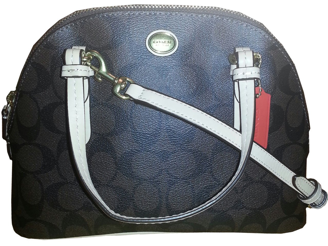 Coach Peyton Signature Domed Cora Mini Satchel Crossbody Bag for Women - Stylish Leather Purse for Everyday Use, Work, and Travel