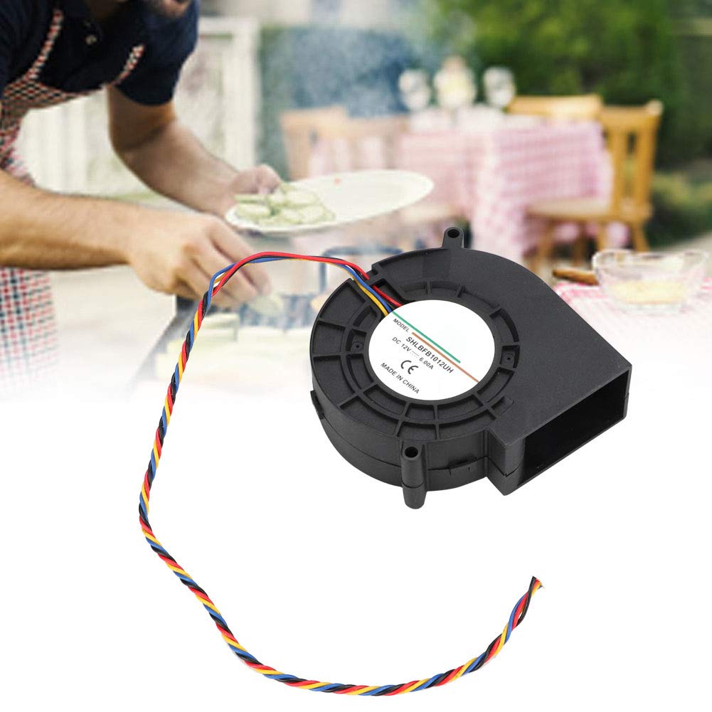 Andraw 12V High-Powered Exhaust Cooling Fan with Easy Installation Grill - Perfect for BBQ Grills, Outdoor Cooking, and Ventilation Systems