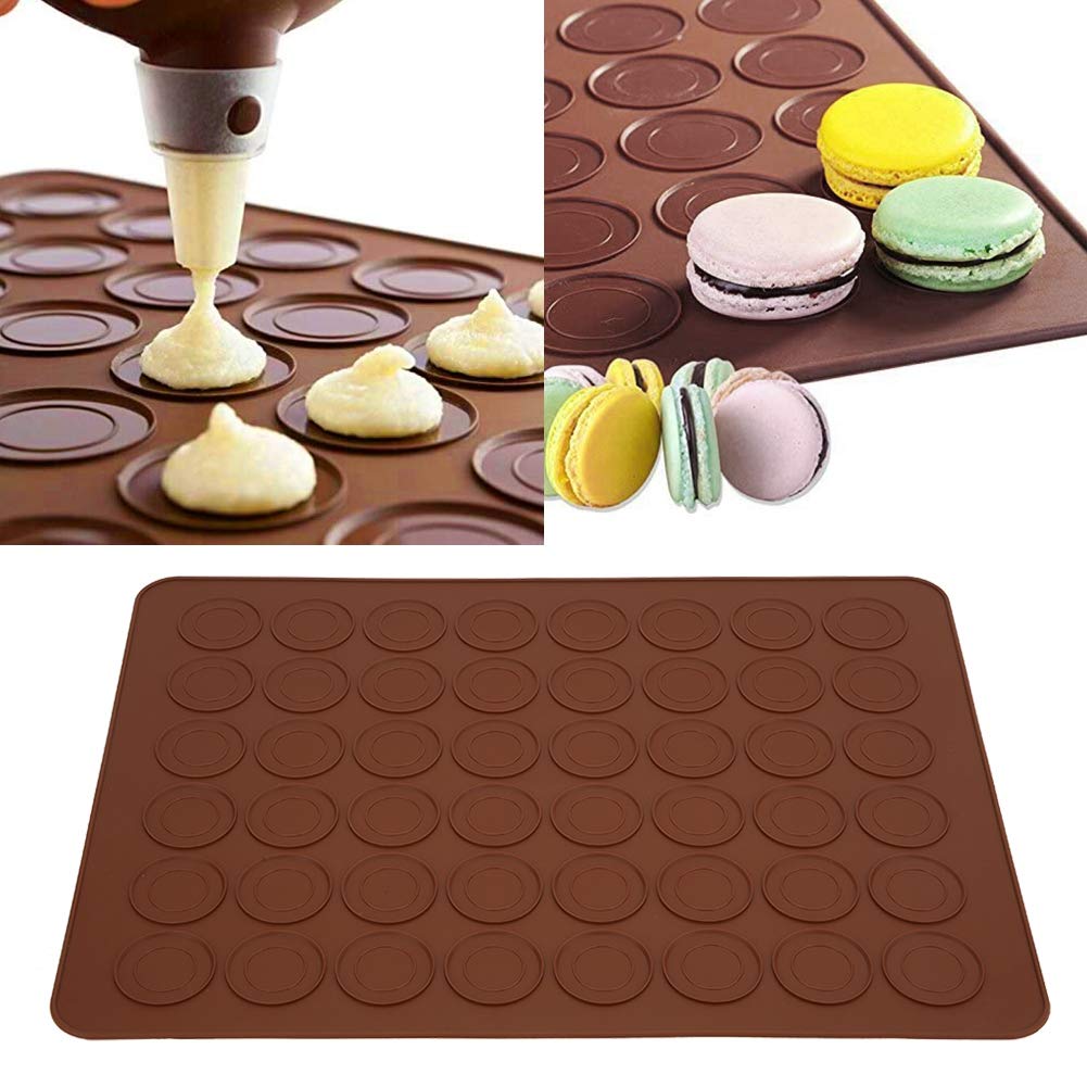 Non-Stick Silicone Macaron Baking Mats - 48 Grids for Perfect Macarons, Cookies & Pastries - Ideal for Home Bakers & Professional Cake Shops - Great for French Macaron Making, Cookie Decorating & Bakery-Style Desserts