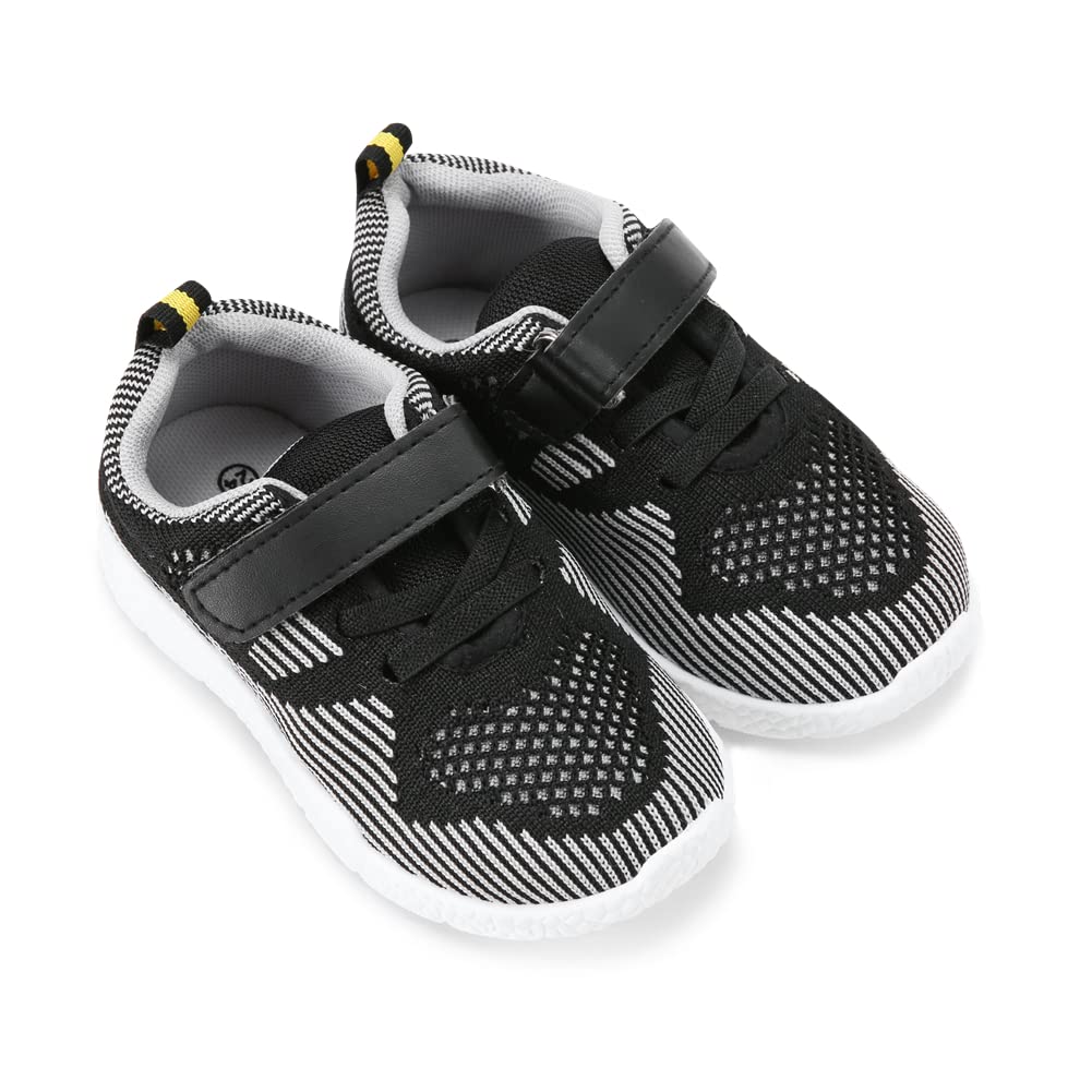 **Mallofusa Toddler Running Shoes for Boys & Girls - Lightweight Breathable Sneakers with Washable Strap - Athletic Tennis Shoes for Kids Running & Walking (Black/White, Size 7) - Perfect for Playground, School & Daily Activities**