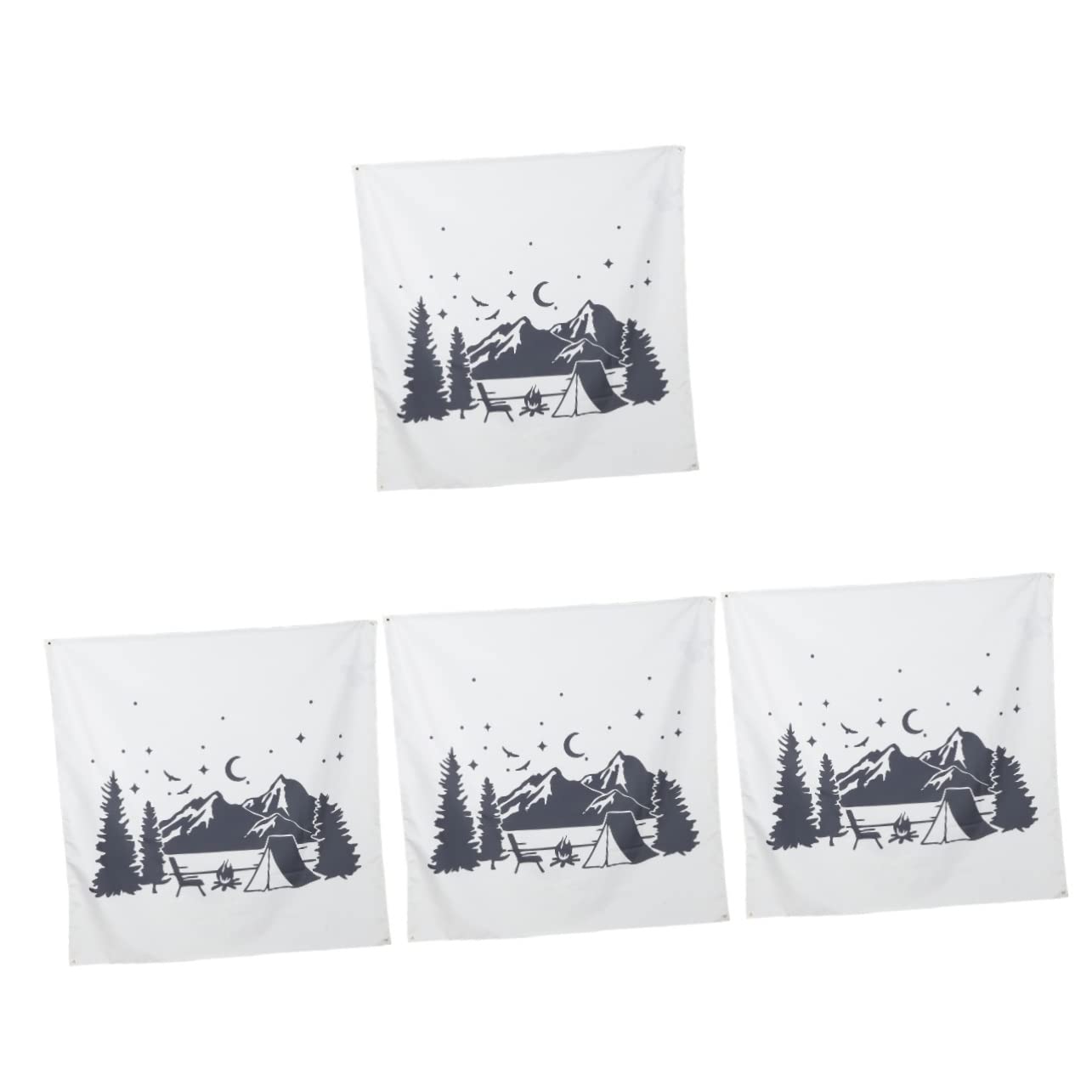 4pcs Vintage Outdoor Camping Flags - Retro Wall Decor Blankets for Camping, Picnics & Backyard Parties | Perfect for Summer Hanging Decorations & Festival Events